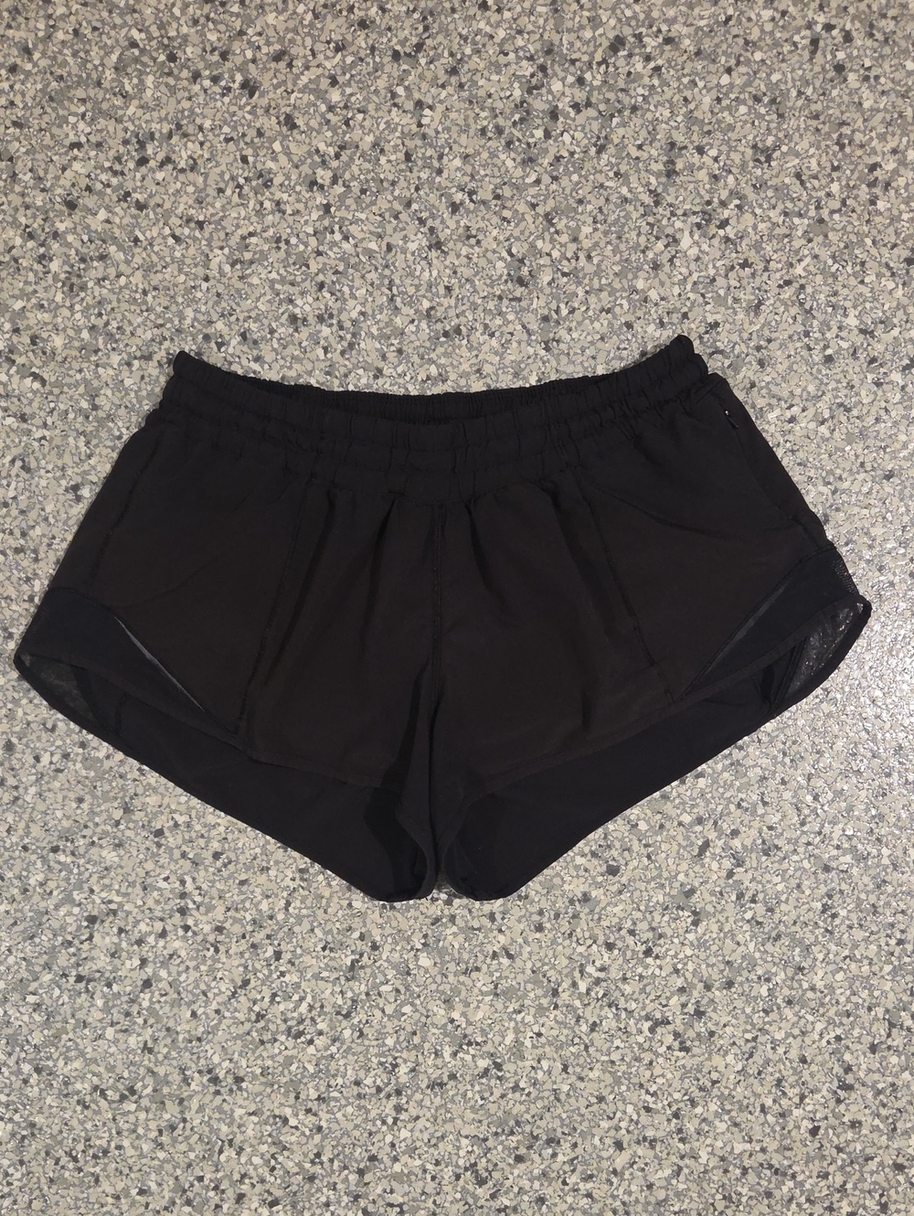 Lululemon Black Hotty Hot Low-Rise Lined Running Shorts Size 8